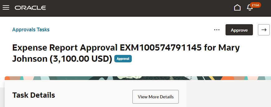 Quick View page in the Approvals Work area