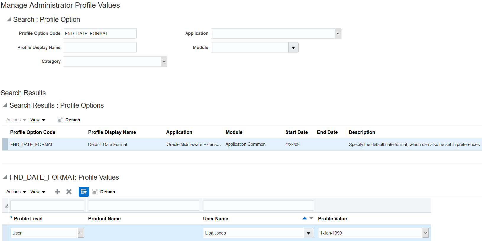 Preference set up as a profile value.