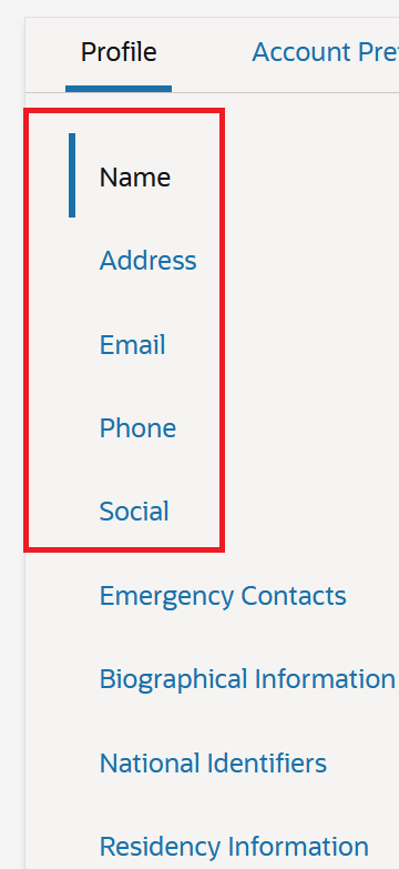 Contact Information Links