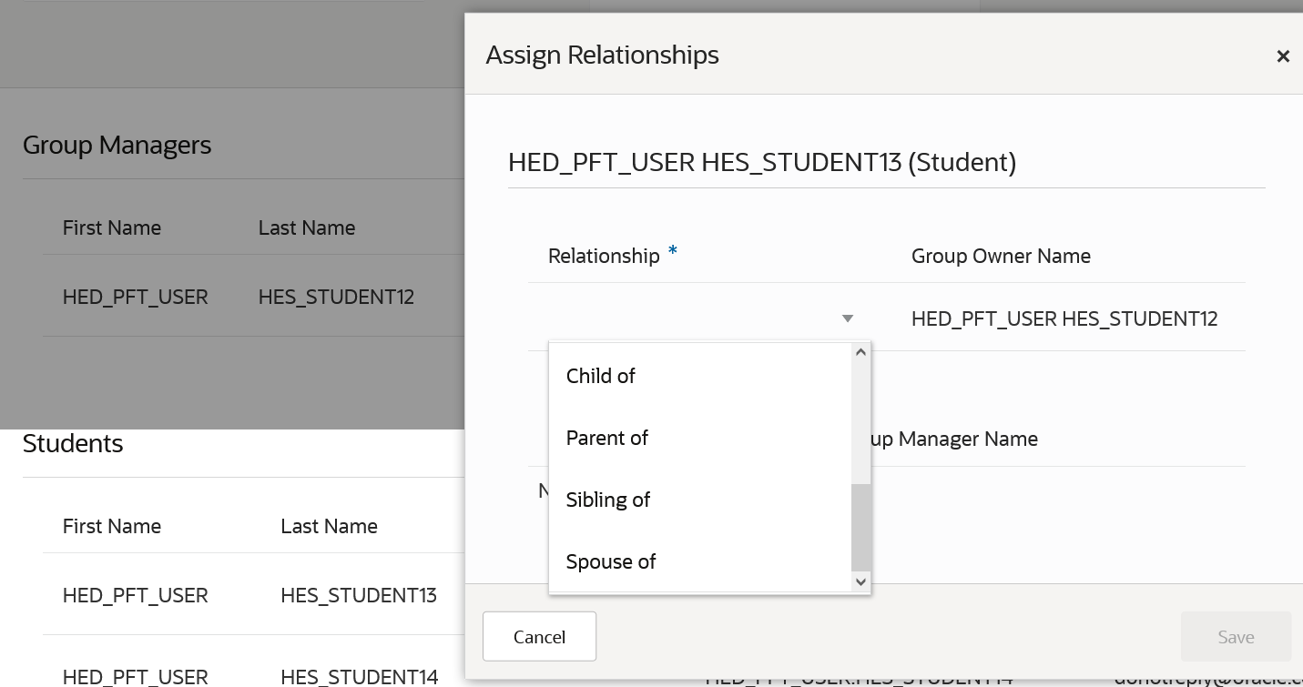 Spouse relationship appearing when assigning relationship