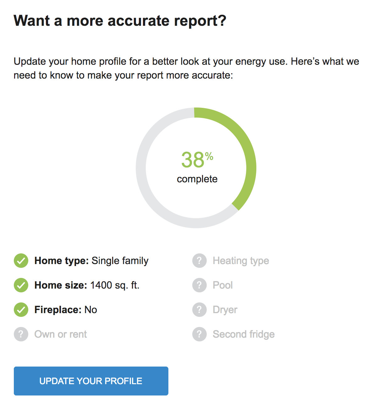 Email Home Energy Report v3 Home Profile Module