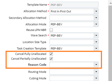 Reason Code Drop-Down