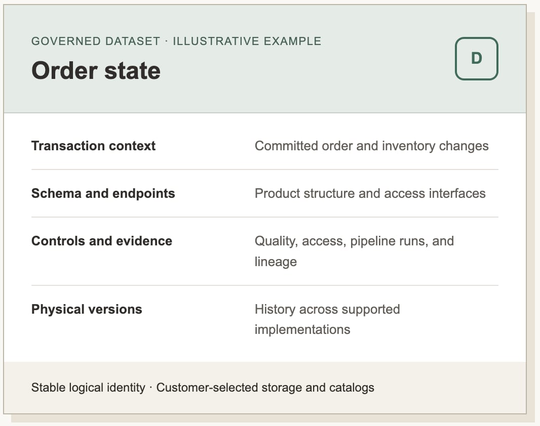 Infographic about governed dataset example for order state